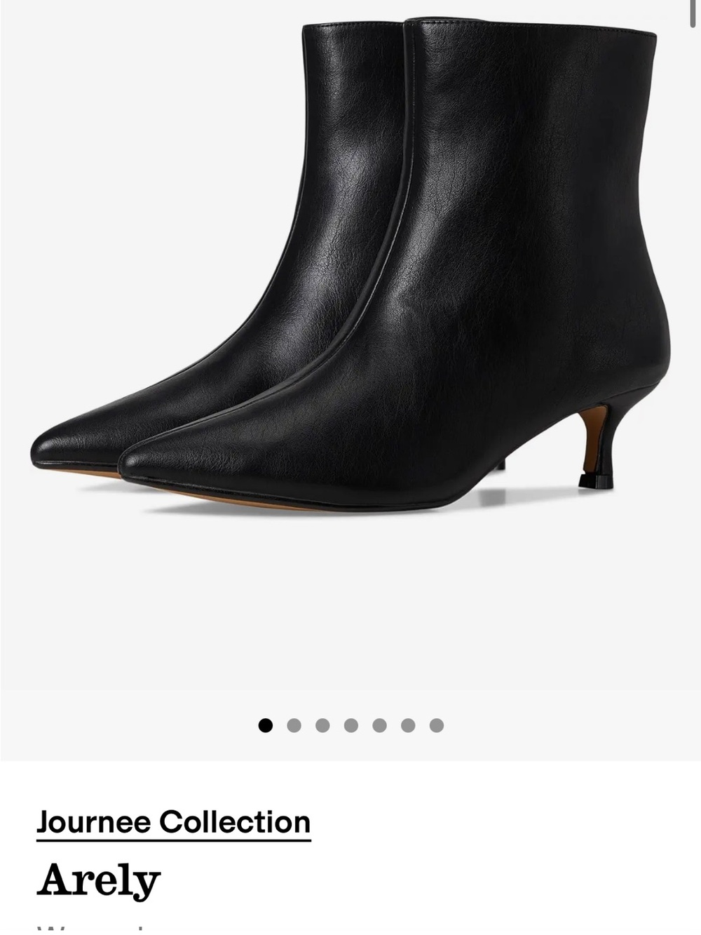 Journee Collection Black Pointed-Toe Kitten Heel Ankle Boots 9W